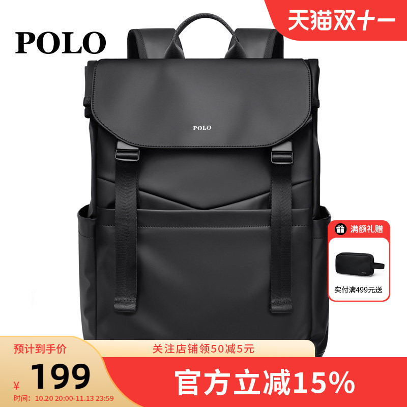 Polo Backpack Men's Fashionable Casual Backpack 17.3inch Computer Bag Large Capacity Travel College Student Bag