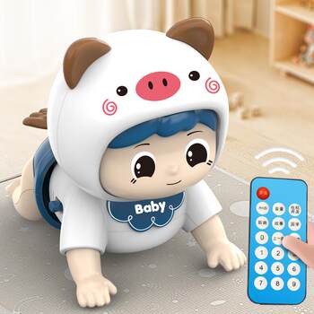 Baby Toys for 0-1 Year Olds to Learn to Crawl, Guide Them to Raise Their Heads, Practice Training, Educational Early Learning, Electric Crawling Toy for Babies 3-6 Months