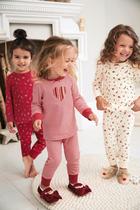 NEXT Girls' Red Flower Housewear Pure Cotton Long Sleeved Pants Set Autumni Pajama Pajama Suit