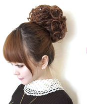 Hao Yi wig floral headdress simulation human hair silk plate hair Hairband balls floral headdress bract hair bag hair accessories big hair bag