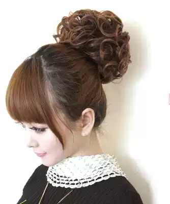 Hao Yi wig floral headdress simulation human hair silk plate hair Hairband balls floral headdress bract hair bag hair accessories big hair bag