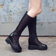 ເກີບຕາຫນ່າງຄວາມສູງພາຍໃນສໍາລັບແມ່ຍິງ 2024 ໃນຊ່ວງລຶະເບິ່ງຮ້ອນໃຫມ່ zipper breathable high-top cool boots fashionable hollow thick-soled boots