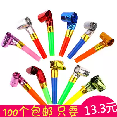 Children's toys, flute, whistle, bounce, horn, retractable, blowing, party, fun, blowing dragon, creativity