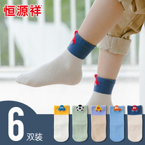 Hengyuan Xiang Childrens socks comfortable and breathable CUHK Cotton Socks Spring Autumn Cartoon Boy Girl Middle Cylinder Cotton Socks Child Socks