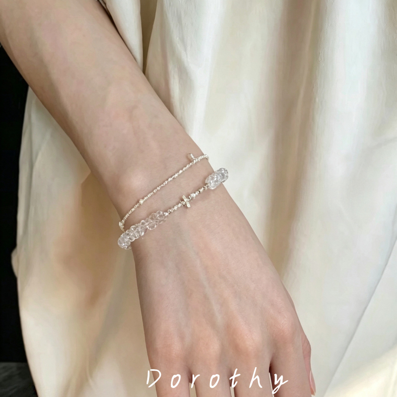 Dorothy |   New Sparkling Diamond-Cut White Crystal Niche Bracelet Designer Style Exquisite Bracelet Korean Version Simple