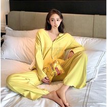 Japanese cotton pajamas womens spring and autumn fashion foreign style Net Red New 2021 New ins home clothes can be worn outside