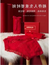 Japanese JULIPET big red underwear women cotton original year ox Lady sexy lace red socks shorts