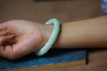 (Year-old cold Sanyou)Natural jade A goods ice waxy seed floating green carved pine bamboo plum round bracelet A 54 5