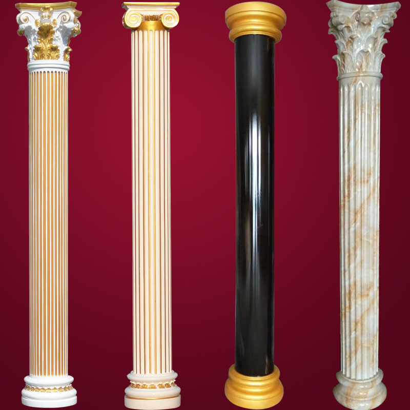 European-style resin Roman column living room door frame shape background wall decorative column outdoor fiberglass villa semi-cylindrical