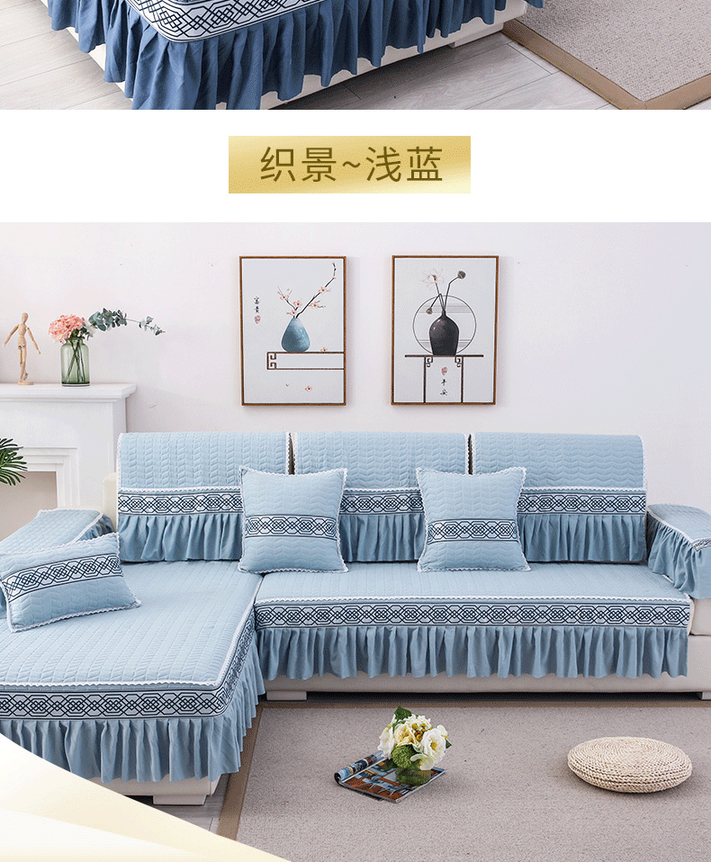 Sofa đệm bốn mùa bao gồm tất cả phổ biến châu Âu đệm chống trượt đơn giản hiện đại chống bụi dày phổ bìa khăn vải - Ghế đệm / đệm Sofa nệm ngồi ghế gỗ