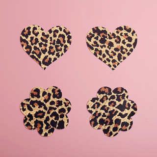 性感豹纹乳贴 一次性防走光美胸贴 防凸点五角形心形圆形乳头贴