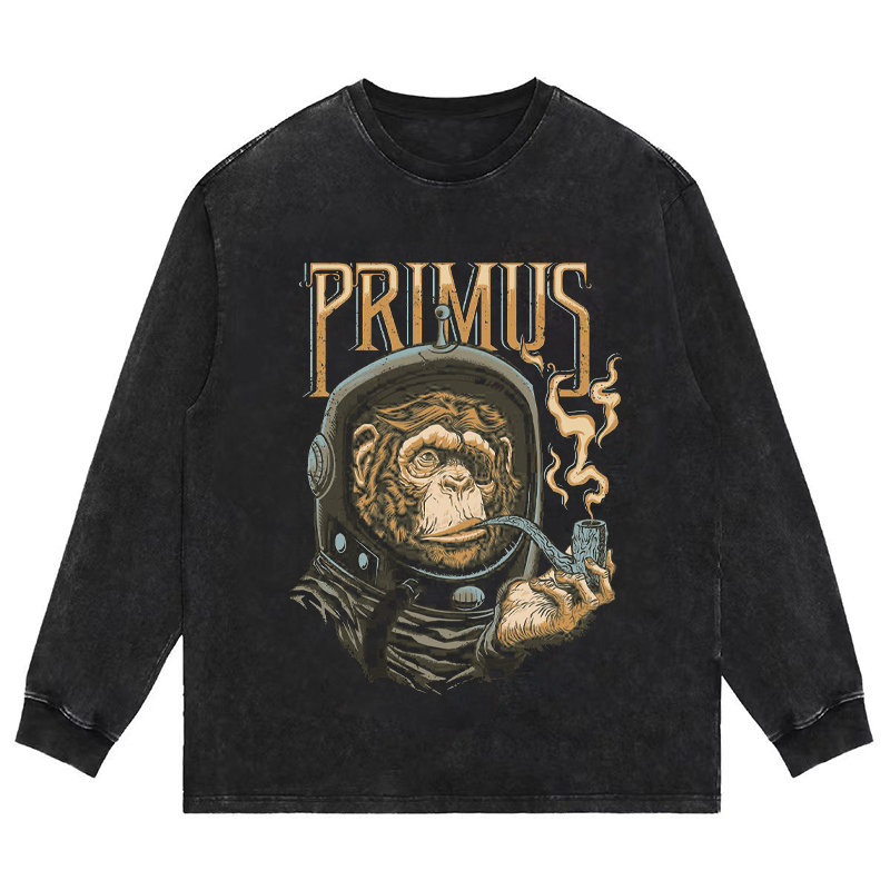 Primus Band Heavy-Duty American Retro Vintage Washed Distressed Short and Long Sleeve T-Shirts for Men and Women Sweatshirts for Men and Women