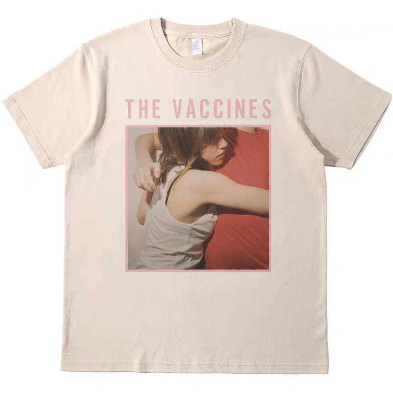 The Vaccines Rock Band Music Festival T-Shirt American Vintage Retro Pure Cotton Loose Short-Sleeved T-Shirt The Vaccines Rock Band Music Festival T-Shirt American Vintage Retro Pure Cotton Loose Short-Sleeved T-Shirt