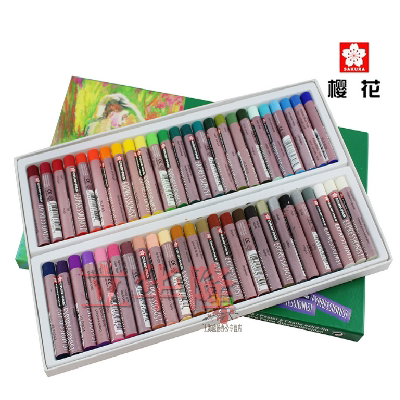 Japanese cherry blossom 50 color medium thick cherry blossom oil pastel safe and non-toxic children's color brush original