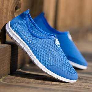 Summer Old Beijing Cloth Shoes for Men, Mesh Shoes, Thin Mesh Shoes, Breathable Casual Shoes, Black Work Shoes, Slip-On Shoes