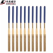 Kraftwell 10-piece set of flat titanium-coated diamond files 5*180mm metal grinding tools FC3435