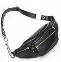 Net Red Liu Wen Tongan Mens and Mens Genuine Leather Chest Bag 2021 New tide headlayer Sheep leather chain Single shoulder sloped out of pocket