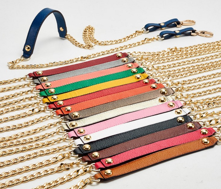 Leather women's bag accessories bag strap suitable for bag transformation lychee pattern platinum Kelly one shoulder diagonal chain shoulder strap