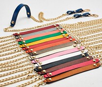 Genuine Leather Bag Accessories Bag Strap Suitable for Pack Package Engineered Lychee Textured Platinum Kylie Single Shoulder Inclined Cross Chain Shoulder Strap