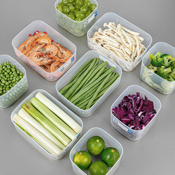 日本进口抗菌食品级保鲜盒冷藏冰箱收纳盒水果分装便携食物便当盒