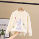 Girls' sweaters and sweaters 2023 autumn and winter new style plus velvet and thickened mink velvet children's bottoming shirts and big children's tops