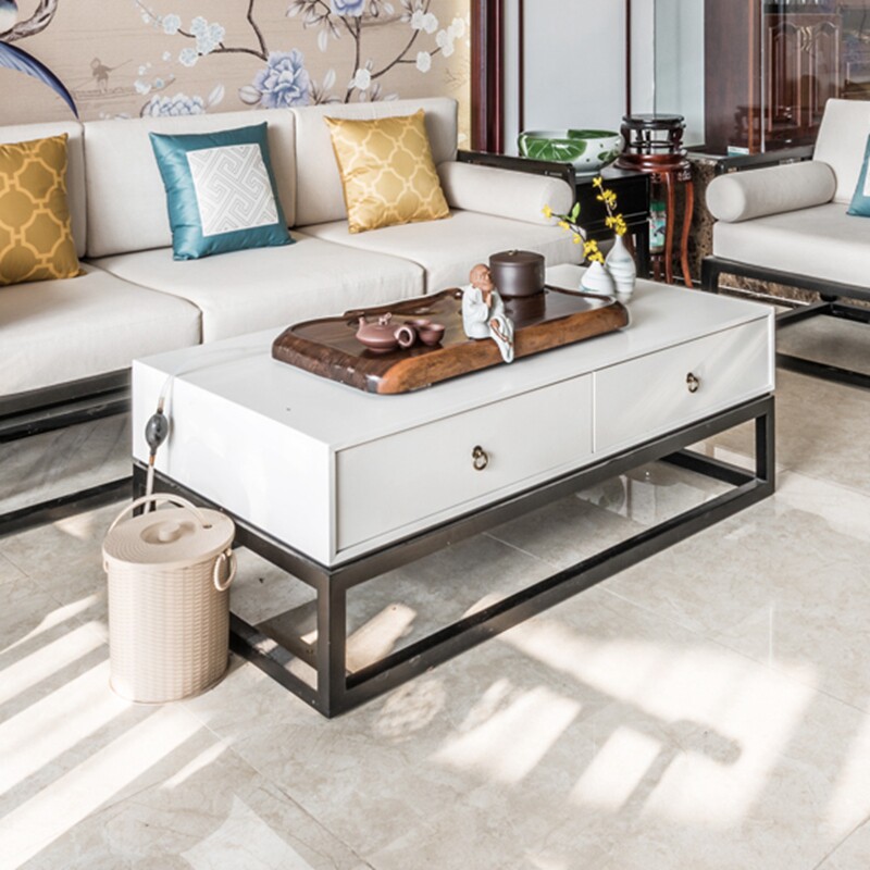 New Chinese solid wood tea few modern Chinese meditation simple living room small household package furniture custom