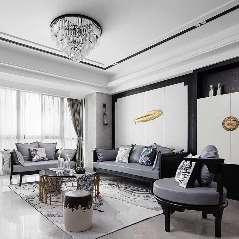 New Chinese sofa modern Chinese luxury wood small household Chinese style Chinese style Zen Living room furniture customized