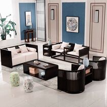 New Chinese sofa Sofa Bed Combination Zen living room Full solid wood cloth Style Board Room Furniture Modern Light Extravagant Spot