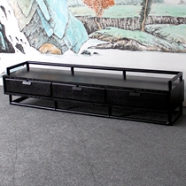 New Chinese TV Cabinet Living Room Ground Cabinet Retro Short Cabinet Solid Wood Lockers Waterloo-Like Board Room Furniture Custom