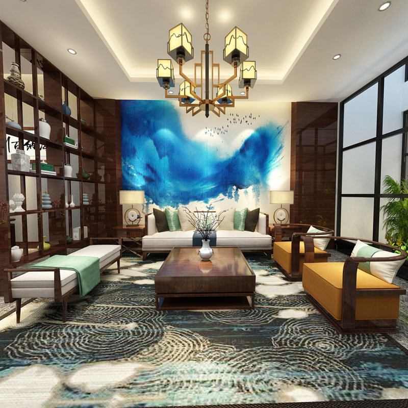 New Chinese Solid Wood Living Room Sofa Couple Co., Ltd. Cottage Co., Ltd. Simple small household furniture can be customized