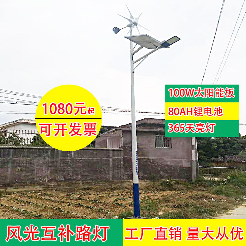 New rural scenery complementary solar street lamp outdoor wind energy street lamp road 6 m lamp-lever wind power street lamp