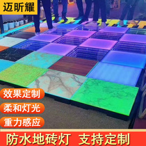 LED floor tile light Piano light Waterproof colorful 3D abyss ground mirror light Full color external control gravity sensing ground light