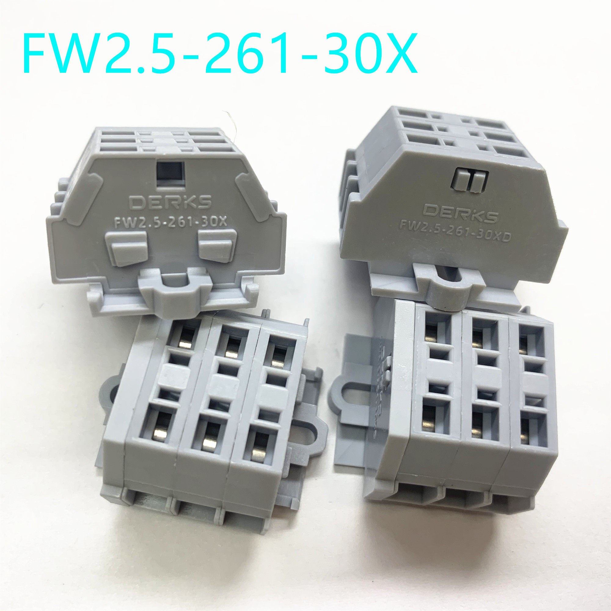 Screw free welding free terminal splicing FW2.5-261-30X two row wiring gray with fixing holes