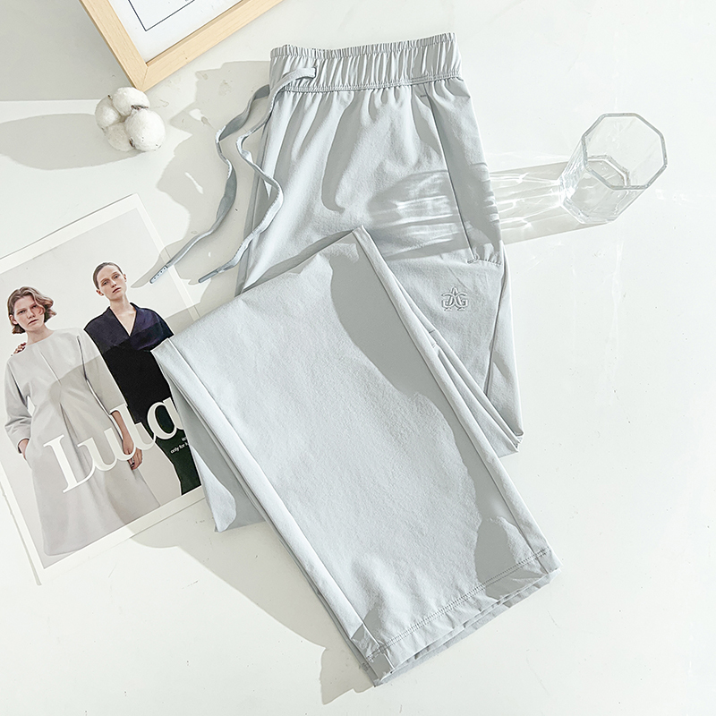 High-Quality Zipper Pocket Ice Silk Casual Pants for Women, Summer Thin High-Waisted Breathable Slimming Straight-Leg Pants, Plus-Size Sports Pants High-Quality Zipper Pocket Ice Silk Casual Pants for Women, Summer Thin High-Waisted Breathable Slimming Straight-Leg Pants, Plus-Size Sports Pants