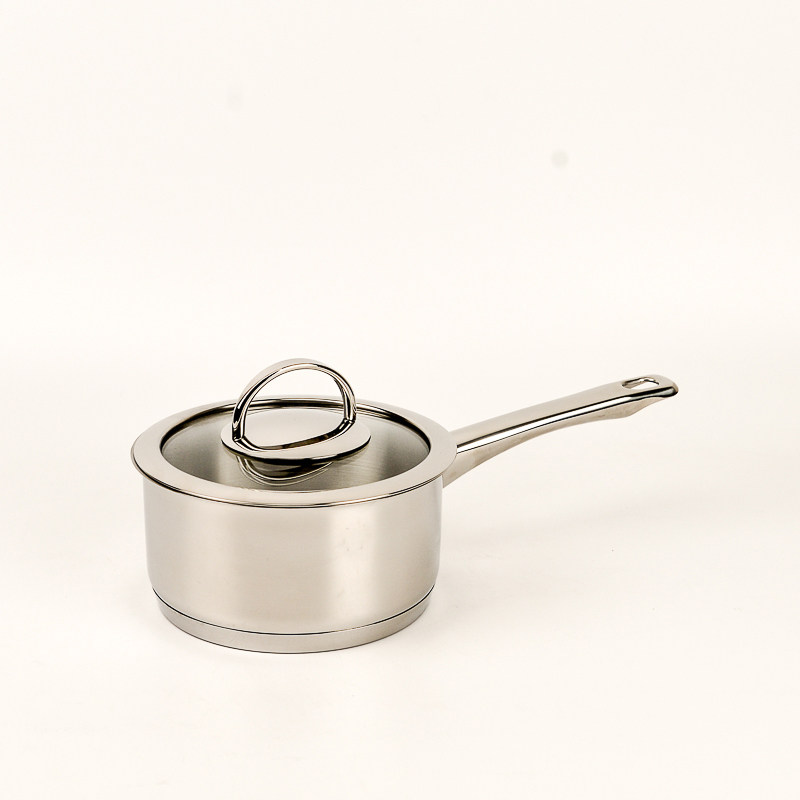 (E15) German W Home 16cm Single-handle milk pan 18-10 stainless steel Children's side food pan Foam Noodle breakfast pan