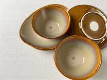 (Lu*LZ) Classic Bangkok Brown Series Special-shaped Yuanbao Bowl Rice Bowl Oval Plate Dish Bone Plate Underglaze Color