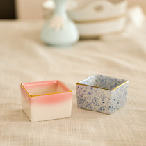 Ins Wind Day Ceramic Dip Sauces Square Clear Wine Cups Delicately Cute Dumplings Sauces
