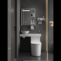 Small apartment toilet with wash basin integrated two-in-one combination slate countertop bathroom wash basin toilet