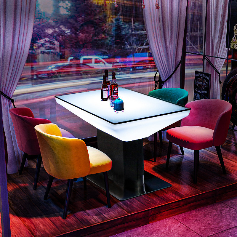 Mass sale KTV luminous coffee table table LED clear bar scattered table hotel club private room card seat net red creative bar table