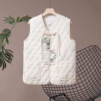 New chinese style disc buckle vest women's vest