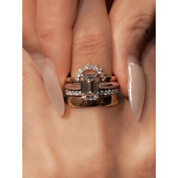 European and american geometric stacking open ring female niche design