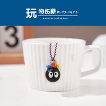 Japanese totoro Hayao Miyazaki dust elf briquette keychain pendant car key bell small pendant