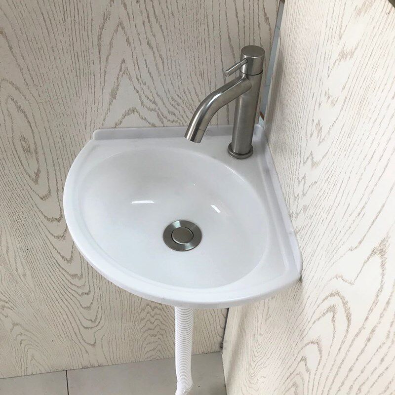 Triangle Hanging Wall Type Washbasin Mini Corner Free Nail Plastic Basin Mobile Public Toilet ABS Anti-Fall Freeze Wash Basin