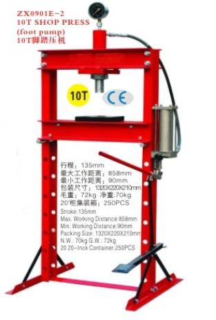 Factory direct ZTE 10T foot press pressure oil press ZX0901E-2 auto repair stroke 135mm