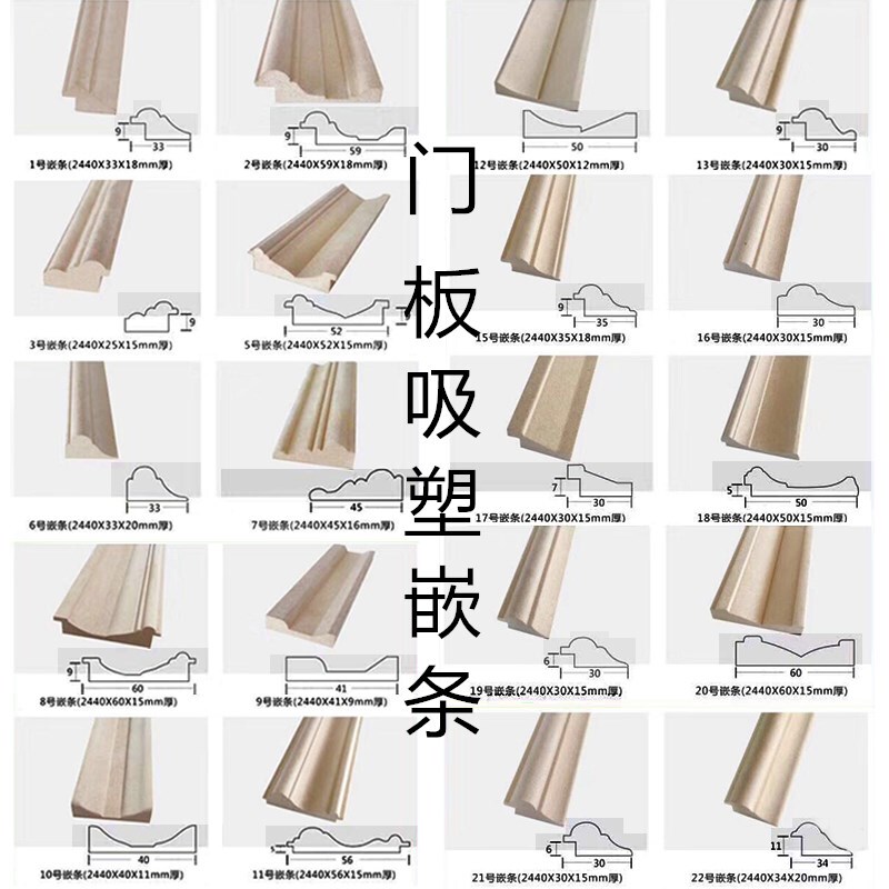 Cabinet Doors with No Paint, Multi-Layer Board, Small Outer Pressure Decorative Wood Trim, Embedded High-Density Blister Molding, Frame Design