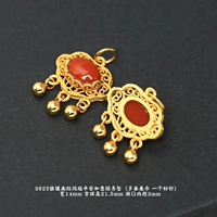 70# Серебряный мирный замок Ruyi инкрустированный южный красный кулон