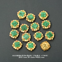 Серебро 40#, инкрустированное жадеитом.