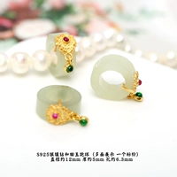 127 # серебряное позолоченное беговое кольцо из нефрита Хэтянь