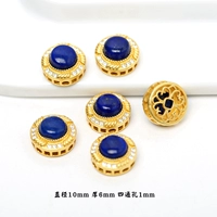 Одно годовое кольцо из лазурита 45# с инкрустацией серебром.