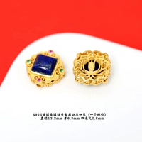 Серебро 55#, инкрустированное бриллиантами, лазуритом, квадратным жуйи